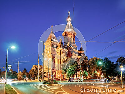 View with Orthodox Metropolitan Cathedral Catedrala MitropolitanÄƒ OrtodoxÄƒ , in Timisoara. Editorial Stock Photo